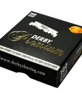 Box of Premium Single Edge Razor Blades With Ultra Sharp Chromium Ceramic Platinum Tungsten And Polymer Coated Edges