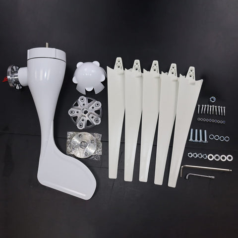 1200W Wind Turbine Generator Kit For Home Use With 5 Blades Off Grid Ready, 12V 800RPM Power System Controller Included components