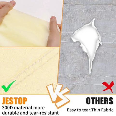 10 By 20 Feet Carport Replacement Canopy Cover With Velcro Strips 300D Oxford Fabric Waterproof And UV Protected Top Beige Durable Tent Car Garage Cover Frame Not Included