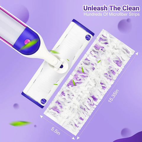 32 Count Disposable Power Mop Refills For Swiffer Power Mop, Deep Cleaning Pads With Built In Scrubbing Strips For Quick, Mess Free Sweep And Streak Free Shine. Purple mop refills with microfiber strips and 15.35 x 5.5 in size.