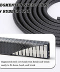 Close-up of Skoda Octavia II Door Edge Guard U Shape Protector Trim showing segmented steel core.