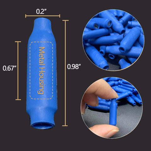 Blue Gel Filled Wire Splice Connectors 100Pcs Pack, Silicone Moisture Barrier, Waterproof Outdoor Ready, Bean Type Crimp Splices