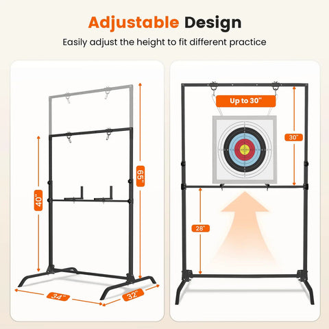 Adjustable Archery Target Stand For 30 Inch Bags And Foam Targets, Bow And Arrow Target Stand For Backyard setup dimensions