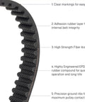 Close-up of 2 Pack Skateboard Drive Belts Compatible With Meepo Voyager Envy Hurricane Carbon Hurricane Bamboo Flow NLS showing layers