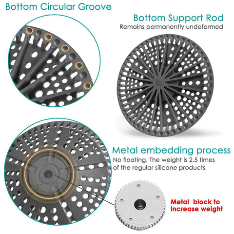 Heavy Duty 5.5 Inch Shower Drain Hair Catcher 2 Pack Premium Strainer with metal embedding process for secure drainage.