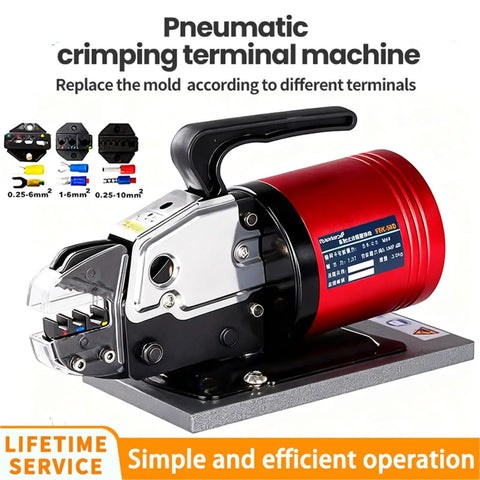 Get This Pro Hydraulic Crimper And Pneumatic Electric Terminal Crimping Machine With Interchangeable Dies For Connector Lug Ferrules As A Sweet Professional Tool Kit Featuring High Efficiency Brushless Motor Smooth Operation And Long Lasting, red terminal crimper with interchangeable dies