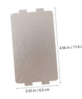 Heat resistant mica sheet from 12 Piece Mica Plate Sheet Set For Microwave Waveguide Cover Replacement Parts, dimensions shown