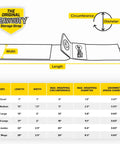 Diagram of Beefed-Up 17-Inch Storage Straps Pack of 6 for cords, showing size and dimensions for storage organization.