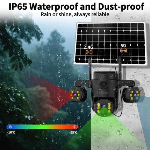 Triple Lens Outdoor Wireless Security Camera Bringing Serious Eyes On Your Property Smooth PTZ Tracking And Bright Color Night Vision keeping watch in rain