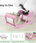 5 In 1 Heat Press 12x15 Swing Away Sublimation Machine For T Shirts Hats And Garments With Teflon Sheets Aluminum Heating Plate Safe Precise Printing Every Time, pink mug press in use