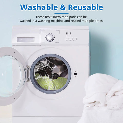 Six Pack Vacuum Mop Replacement Pads, Washable Microfiber Pads in washing machine