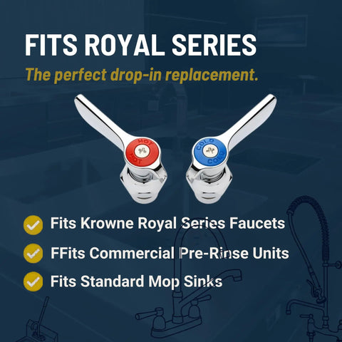 Chrome handles for Silver Series Quarter Turn Ceramic Faucet Repair Kit for 12 to 8 series faucets