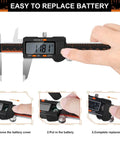 Easy battery replacement for 6 Inch Digital Caliper With Large LCD Screen Stainless Steel Measuring Tool Inch And Millimeter Conversion Electronic Micrometer Caliper Auto Off Waterproof And Shock Resistant Ruler And 2 Batteries Built Tough For Real World Use