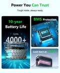Infinity 2000 Pro Portable Power Station 2048Wh LiFePO4 Battery with BMS Protection and Cold Start at -22°F