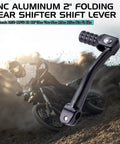 CNC Aluminum Folding Gear Shifter Lever For Dirt Pit Bikes Go To 50cc To 125cc 2 Inch Foldable Shift Arm with bike in use