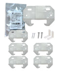 Adjustable White L Angle Drawer Guides Quick Fix Furniture Replacement Kit With Screws, includes six guides and hardware.