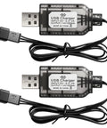 Dual 7.4 Volt LiPo Battery Charger Cable With SM3PIN Plug For RC Cars Tanks Boats USB Powered