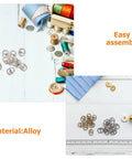 Miniature Alloy Buckle Set With 150 Pieces Silver Single Prong Fasteners for Doll Clothes and Craft Projects shown on table