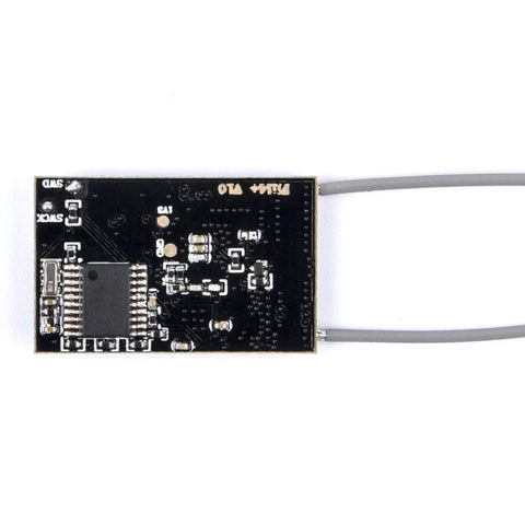 Top view of Fli14+ 14CH FPV Receiver With RSSI OSD, 2A IBUS Mini Micro Receiver For Flysky AFHDS-2A Transmitters and wiring.