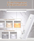 Led Under Cabinet Task Light Plug In 12 Inch Dimmable With 3 Color Temperatures 3000K 4000K 5000K Two Brightness Levels