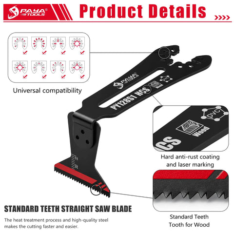 90 Degree Reach Oscillating Saw Blade For Narrow Corners And Tight Spaces, Universal HCS 65Mn High Carbon Steel, Durable Multitool Blade