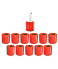 Tough As Nails Heavy Duty 5 Inch Stretch Wrap 12 Pack With Quick Grip Handle 1000 Feet Rolls 80 Gauge Dark Orange Plastic Cling.