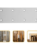Stainless Steel Flat Straight Brace Brackets 5 Pack With Multiple Openings For Wood Furniture Cabinets And Shelves Easy Install Iron Corner Braces For Repairs displayed.