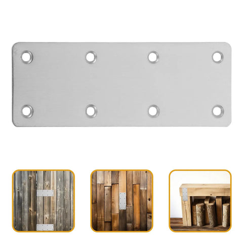 Stainless Steel Flat Straight Brace Brackets 5 Pack With Multiple Openings For Wood Furniture Cabinets And Shelves Easy Install Iron Corner Braces For Repairs displayed.