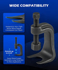 Heavy Duty Ball Joint Separator And Lower Ball Joint Removal Tool for tight spaces, forged steel, extends up to 2-3/8".