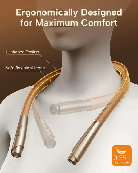 Dual LED Neck Reading Light With Two Independent Heads 3 Color Modes And 9 Brightness Levels Ultra Lightweight shown on mannequin