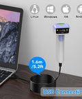 USB 1D Barcode Scanner Handheld Wired CCD Image Scanner That Reads Code 128 UPC EAN From Paper Or Screen connected to laptop