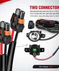 Heavy Duty 12V Fog Light Wiring Harness Kit With 5 Pin Rocker Switch, Relay, Blade Fuse, 16 AWG Wire, Connectors