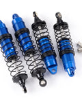 4 Piece CNC Machined Aluminum Front And Rear Threaded Shock Absorber Set For One Sixteenth Scale RC Mini Buggy Upgrades Blue