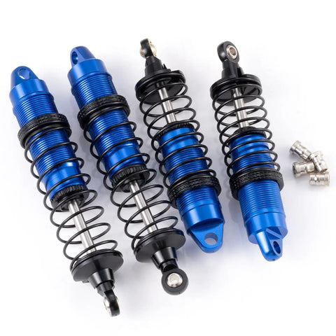 4 Piece CNC Machined Aluminum Front And Rear Threaded Shock Absorber Set For One Sixteenth Scale RC Mini Buggy Upgrades Blue