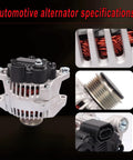 Alternator Replacement For Hyundai Sonata 2006-2010 Optima 2006-2010 2.4L front view with pulley and connectors