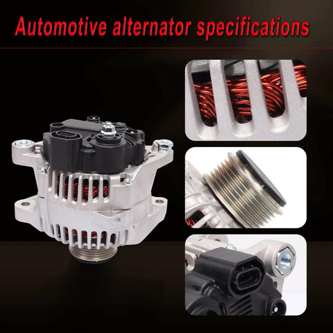 Alternator Replacement For Hyundai Sonata 2006-2010 Optima 2006-2010 2.4L front view with pulley and connectors