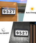 Solar Powered Address Sign With Bright LED House Numbers, Outdoor Waterproof Plaque For Exterior Walls, No Fuss Nighttime Visibility