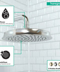 Raindance C 180 AIR Shower Head In Chrome With RainAir Spray Up To 2.5 GPM For A Plush Spa Vibe Rain Shower Experience