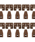 Dang Smooth Dark Brown Plastic Drawer Slides And Center Mount Rails Kit With 10 Pack Replacement Glides For Kenlin Rite Trak I view of plastic glides and rails.