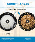 Cgoldenwall Automatic Grain Counter Machine Microcomputer Digital Scale for Rice Seeds, Soybean, and Corn with switchable discs.