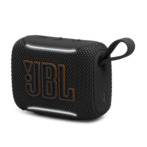 Palm Sized Ultra Portable Waterproof And Drop Proof Bluetooth Speaker With Deep Bass, Ambient Edge Lighting shown from side