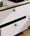 Matte Black Cabinet Knobs 10 Pack Kitchen Drawer Hardware Modern Cabinet Pulls Bathroom Vanity Set With Screws on white drawers.