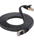 10ft Cat 8 Ethernet Cable High Speed Network Cable With RJ45 Connectors For Printer Router And Gaming Console Ultra Fast 2000MHz Bandwidth Up To 40Gbps Braided Nylon Beefy Durability And Dirt Resistant Design.