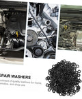 Wave Washer Gasket Assortment Kit With 500 Pieces Of Spring Steel Elastic Washers For Screws And Bolts In Electrical Connections And Automotive Applications DIY Ready For Pro Builds, black washers for auto engine repairs