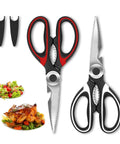 Heavy Duty Kitchen Scissors Set, Premium Sharp Kitchen Shears for Food, Fish, Meat, with 2.5mm Stainless Steel Blades, 2 Pack
