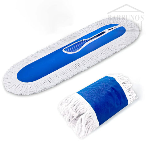 Heavy Duty Cotton Dust Mop Head Refill For Fast Floor Sweeping And Gym Maintenance with short fibers, 24x5 inch size.