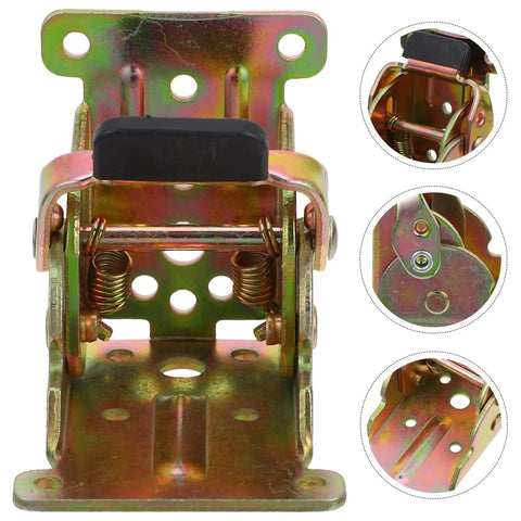 Close-up of Foldable Small Hinges for Exterior Doors and Folding Shelves Four Pack Self Locking Iron Door Springs