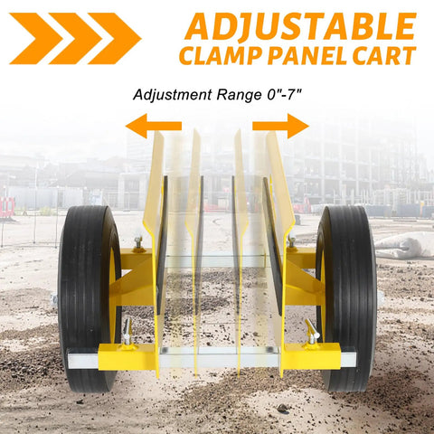 Adjustable clamp of Heavy Duty Door Cart With 800 Lbs Load Capacity And 10 Inch Wheels for drywall sheets shown