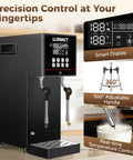 Beast Mode Dual Head Commercial Steam Milk Frother Driving Twin Independent Wands with smart display for precise control.