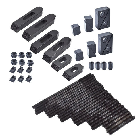 Seven Sixteenths Inch T Slot Clamp Kit With Three Eighths Inch Sixteen Studs For Bridge Slot Milling Machines 58 Pieces